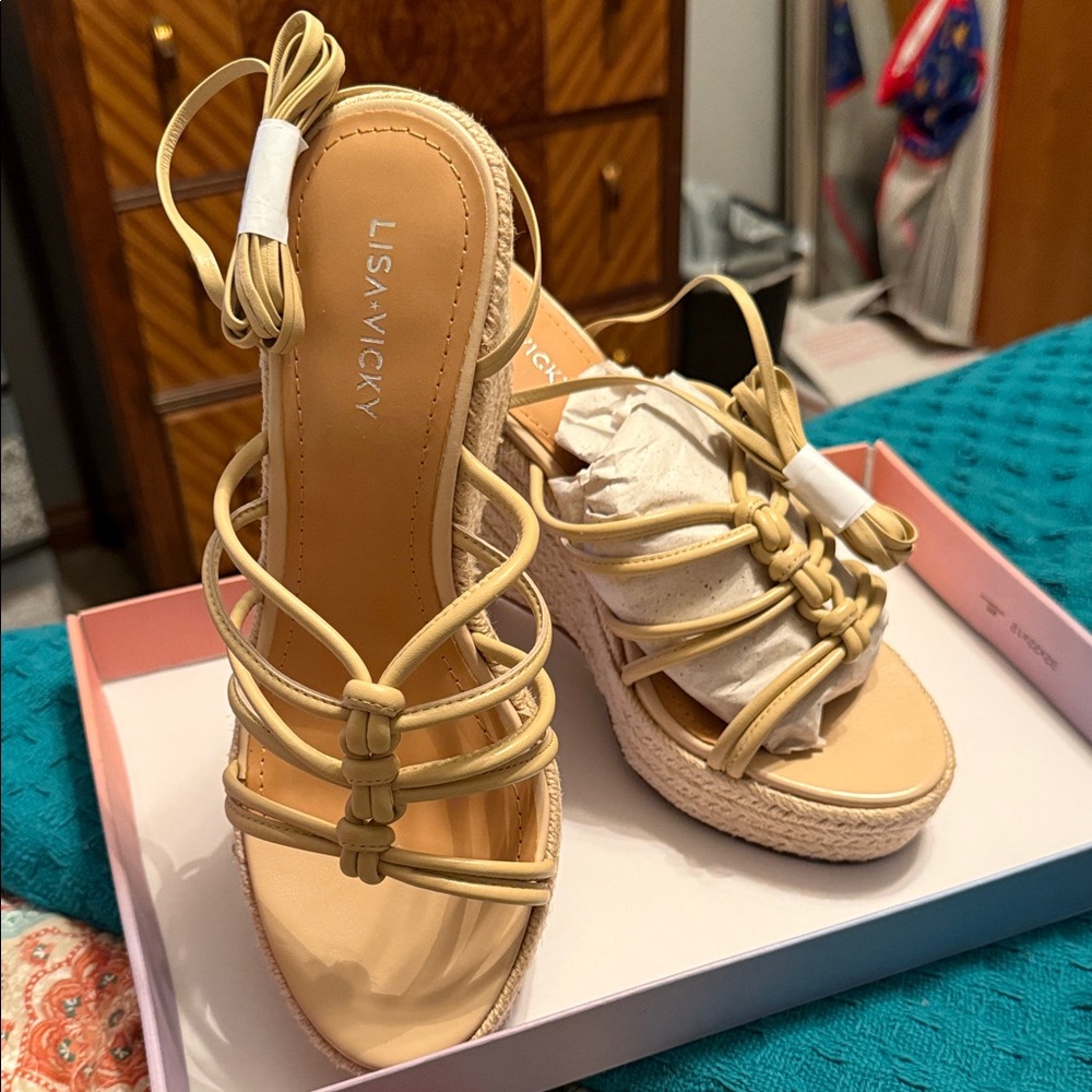 Tan Wedge Sandals